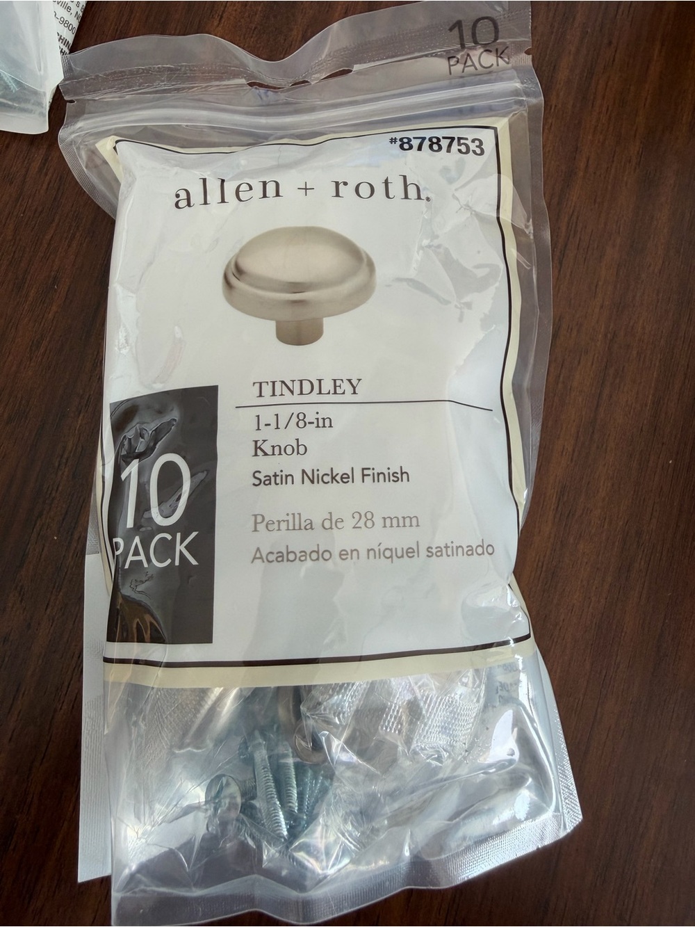 New allen + roth Tindley Satin Nickel Knob 10-Pack